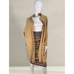 Gispa Donna Italian Wool Coatigan Made in Italy Oversized Minimalist Zip Coat